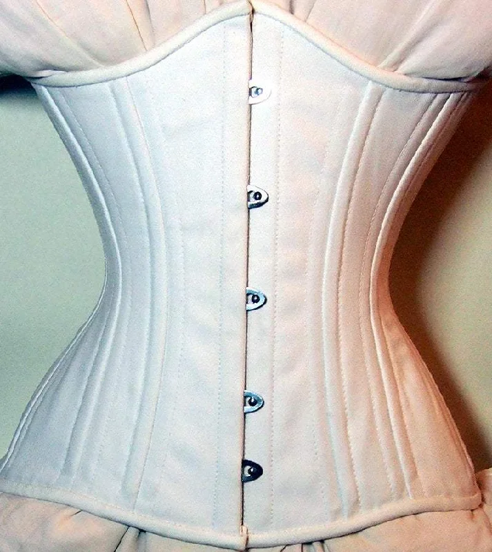 Corset for tall forms-Real double row steelboned underbust cotton corset. Waisttraining fitness edition. Comfortable made to measures corset for waisttraining