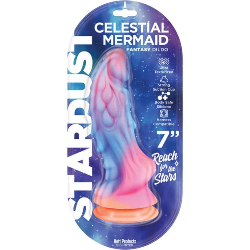 dildo support manuals-Stardust Celestial Mermaid 7-Inch Silicone Dildo - Hott Products