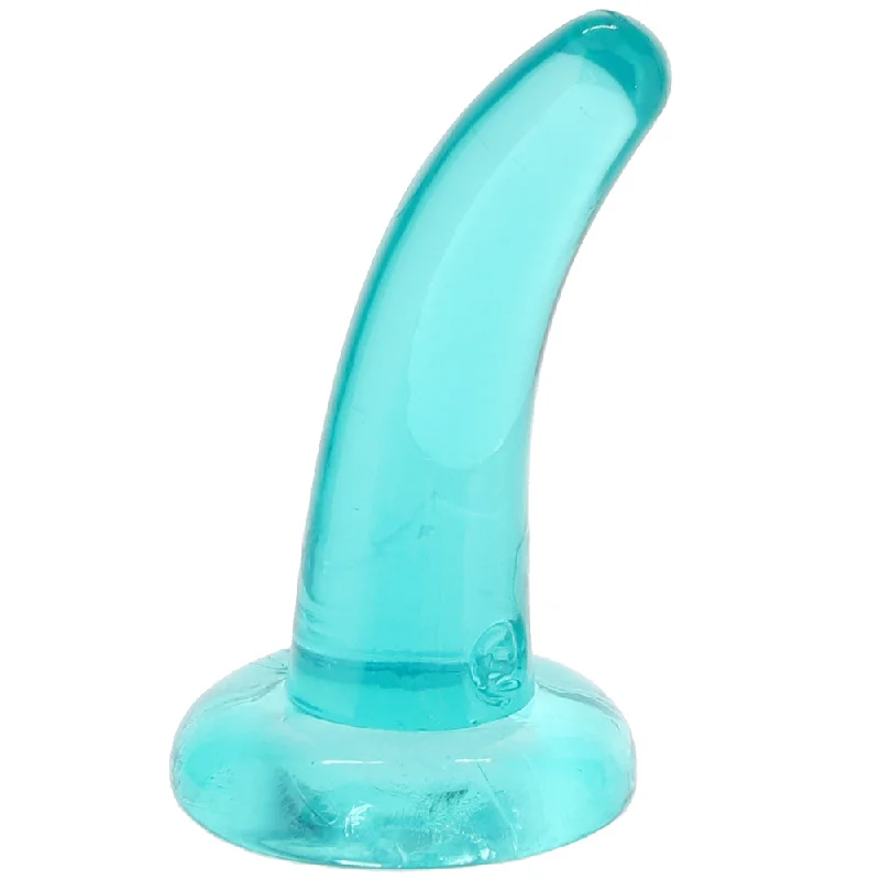 dildo vibration tutorials-RealRock 5 Inch Slim Dildo in Turquoise