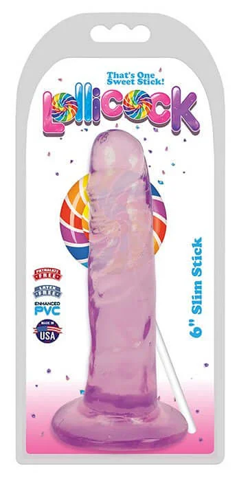 dildo artisan resources-Lollicock 6 inches Slim Stick Grape Ice Purple Dildo