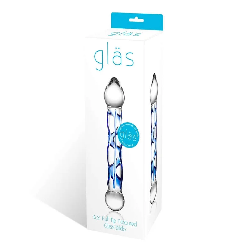 dildo support tools-Glas 6.5-Inch Full Tip Textured Glass Dildo – Body-Safe Borosilicate Glass