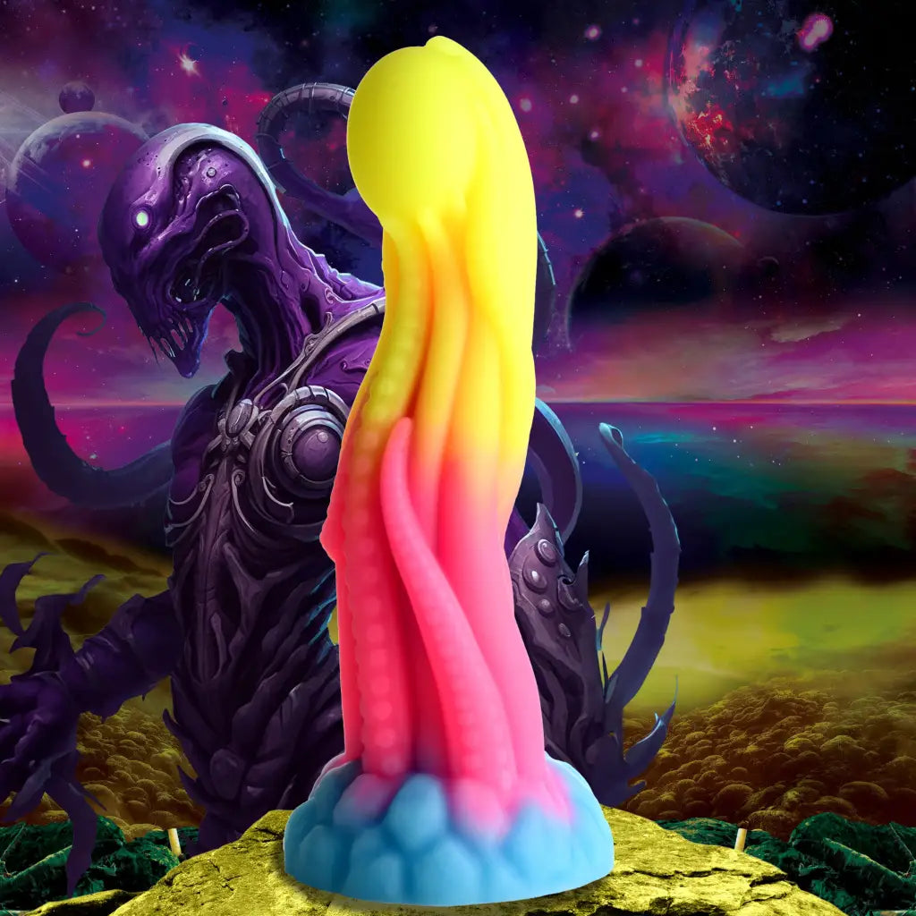 dildo support services-Creature Cocks Tenta-Glow Glow-in-the-Dark Silicone Dildo