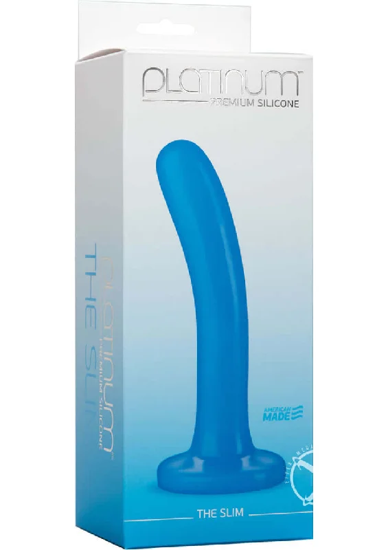 dildo collector trends-Platinum The Slim Blue Silicone Dildo