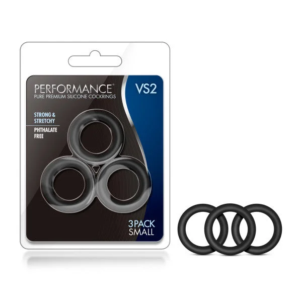 cock ring battery replacement-Performance VS2 Silicone Small Cock Rings in Black