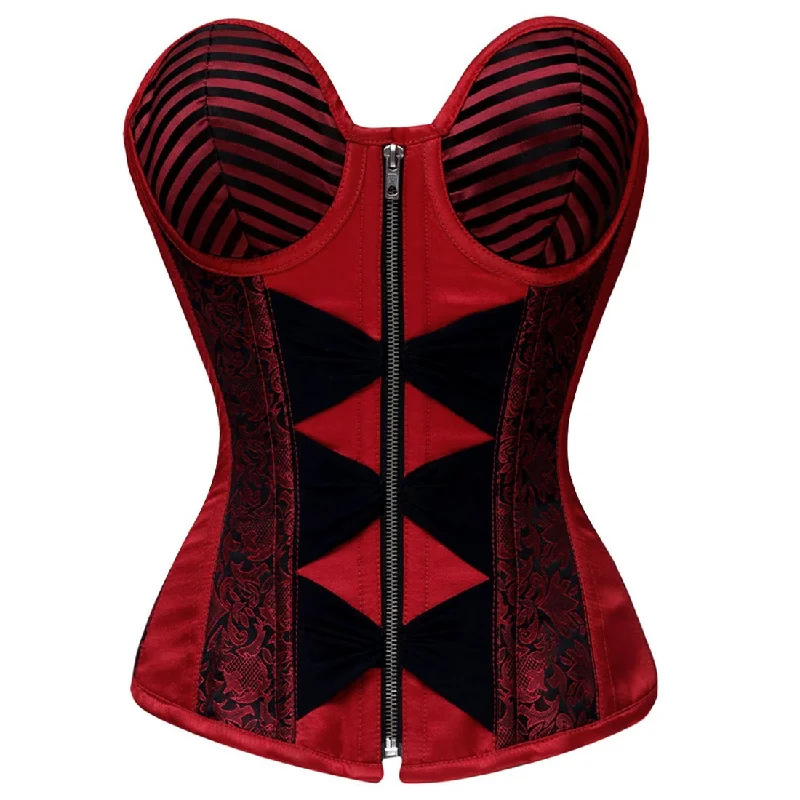 Black satin corset-Rebecca Overbust Cuping Corset