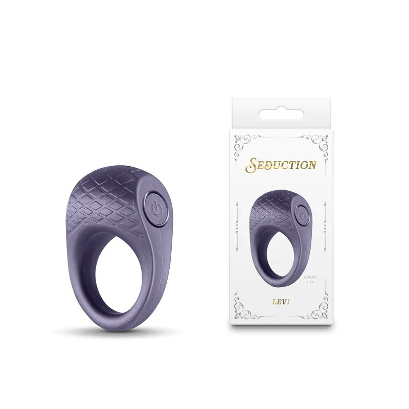 cock ring luxury brands-Seduction - Levi Vibrating Cock Ring - Metallic Grey