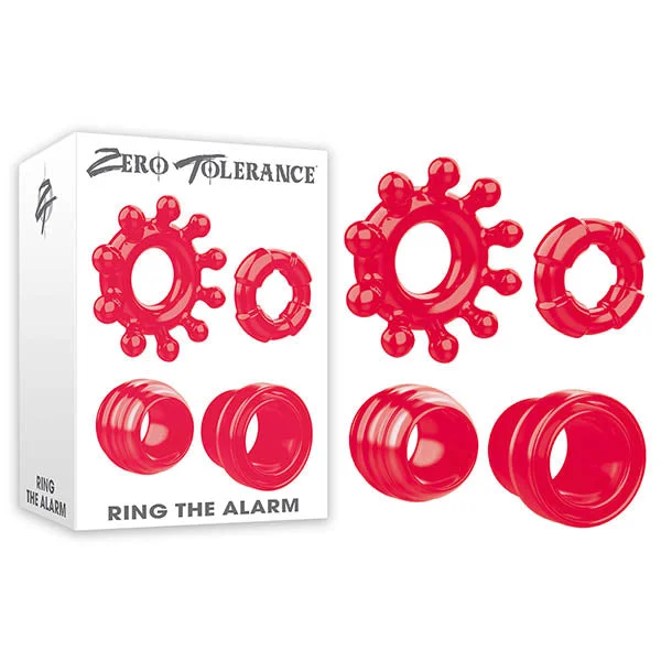 cock ring size benefits tips-Zero Tolerance Ring The Alarm - Red Cock Rings - Set of 4