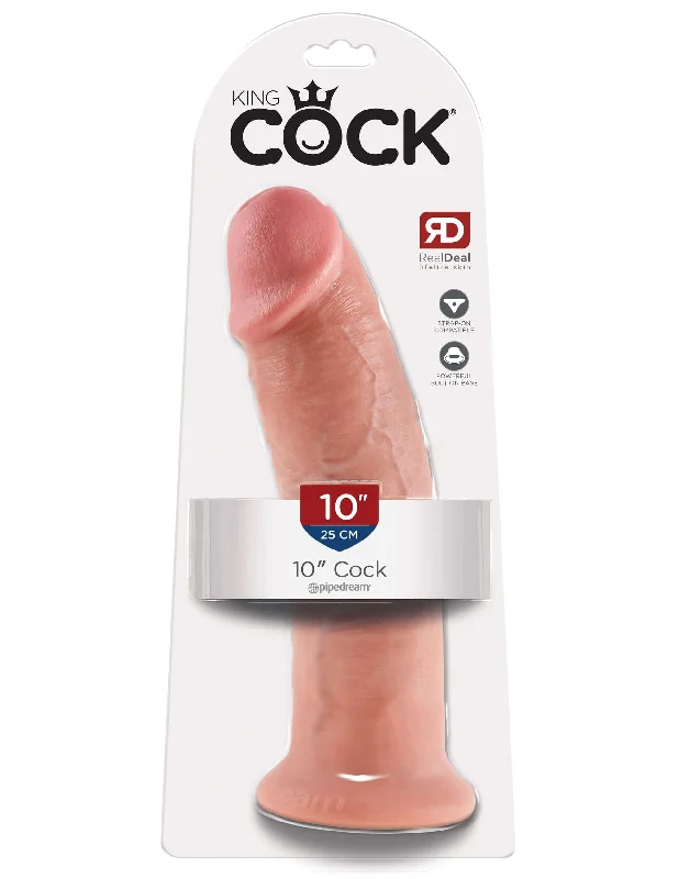 dildo vibration trends-King Cock 10-Inch Realistic Dildo - Beige - Experience the Real Deal!