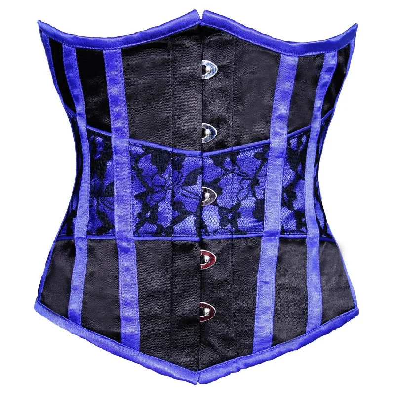 Corset with floral applique-Sacagawea Authentic Steel Boned Underbust Corset