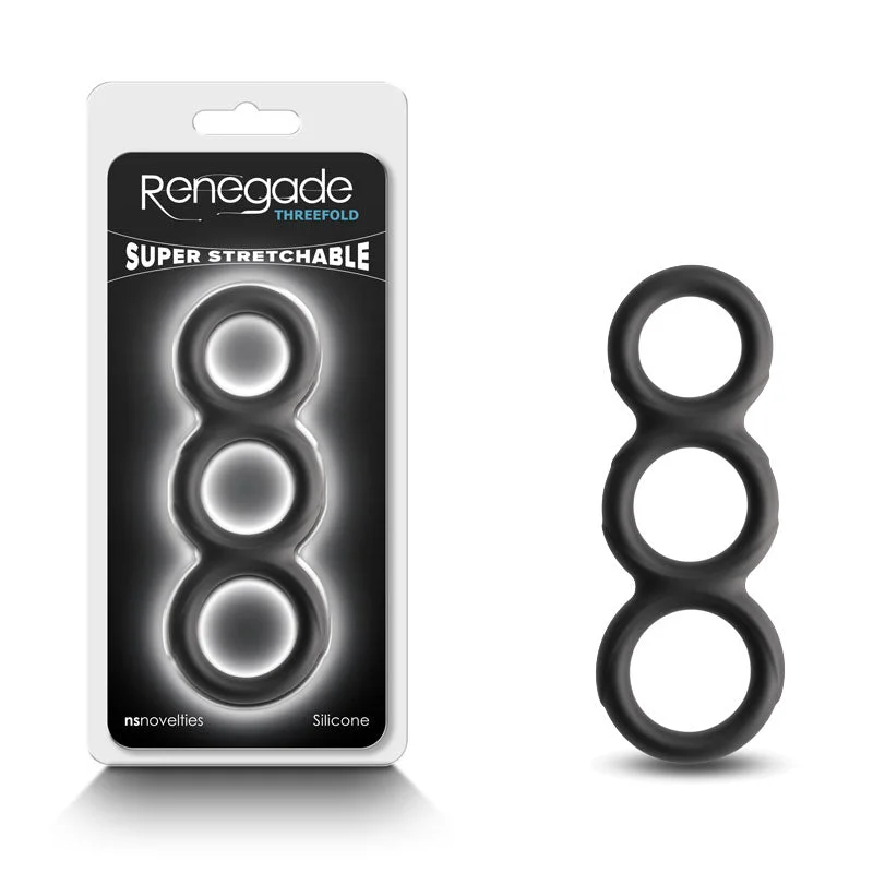 cock ring size hacks-Renegade Threefold Cock Ring - Black