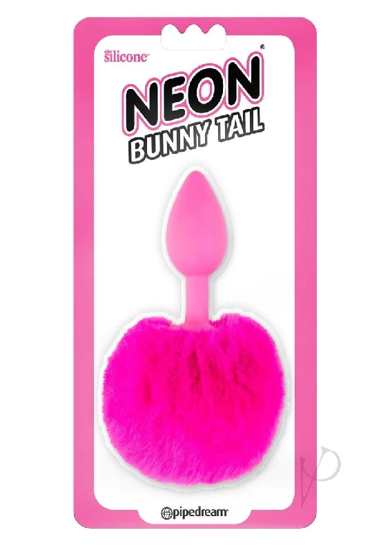 anal toys with firm texture-Neon Bunny Tail Pink