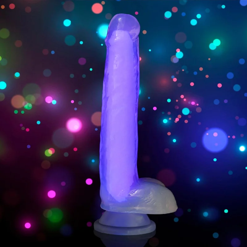 dildo subscription testimonials-7 Inch Glow-in-the-Dark Silicone Dildo with Balls -