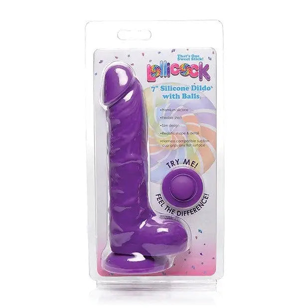 dildo flexibility comparisons-Curve Novelties Lollicock 7" Silicone Dildo with Balls