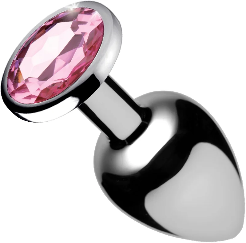 anal toys for beginner comfort-Pink Gem Anal Plug- Small