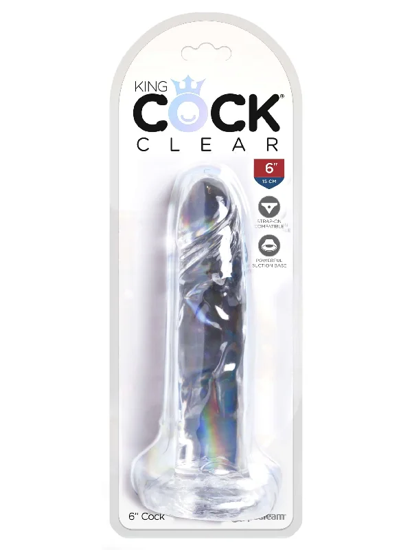 dildo color trends-King Cock Clear 6 inches Cock Realistic Dildo