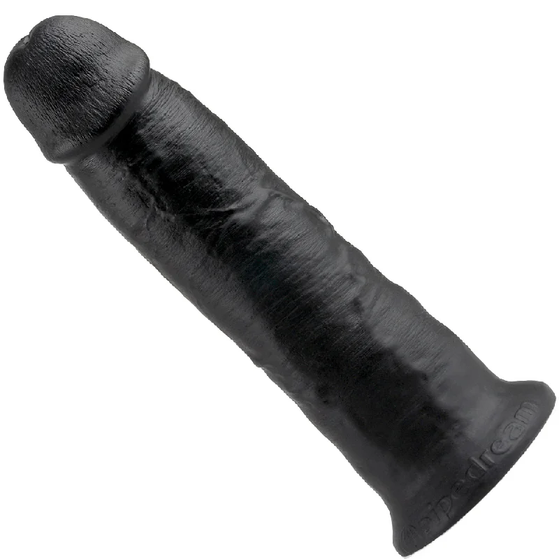 dildo color feedback-10 Inch Veined & Girthy Black Suction Cup Dildo