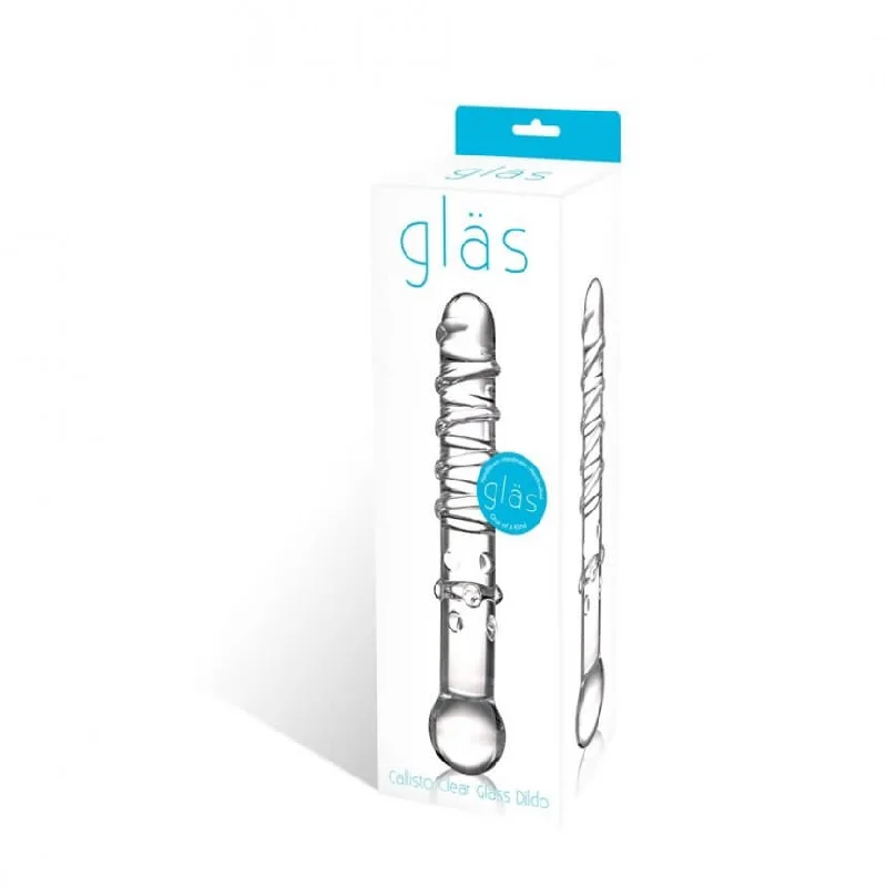 dildo unboxing tools-Glas The Callisto Clear Glass Dildo: Sculpted Sensations for Ultimate Pleasure