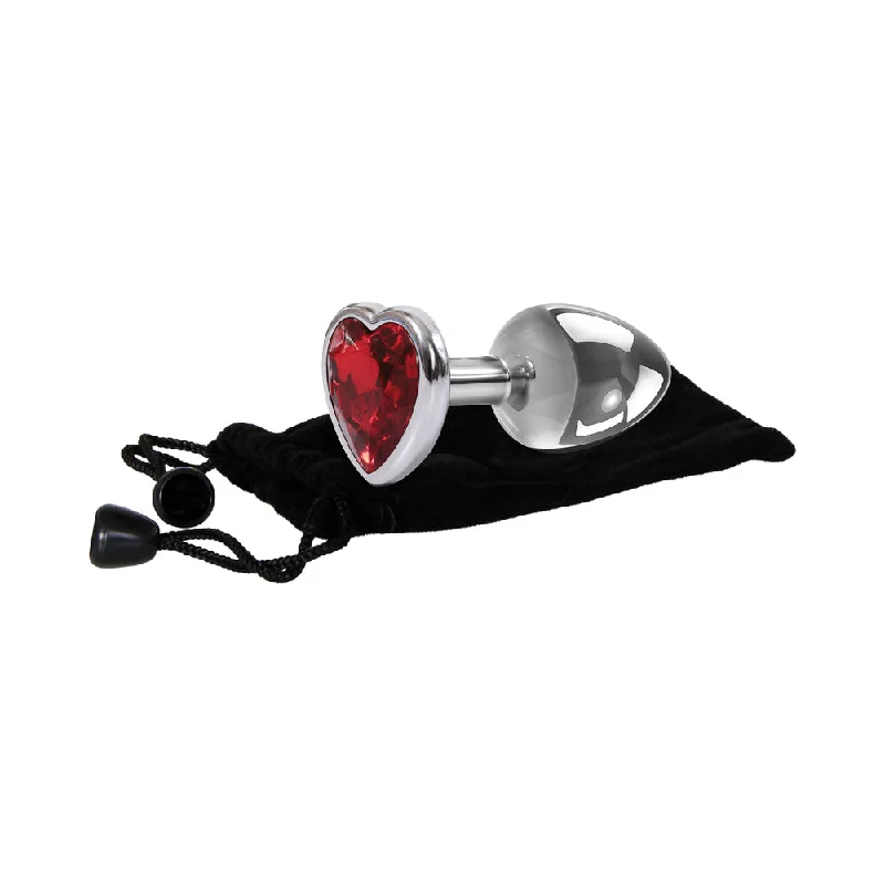 anal toys with smooth texture-A&e Small Red Heart Gem Anal Plug