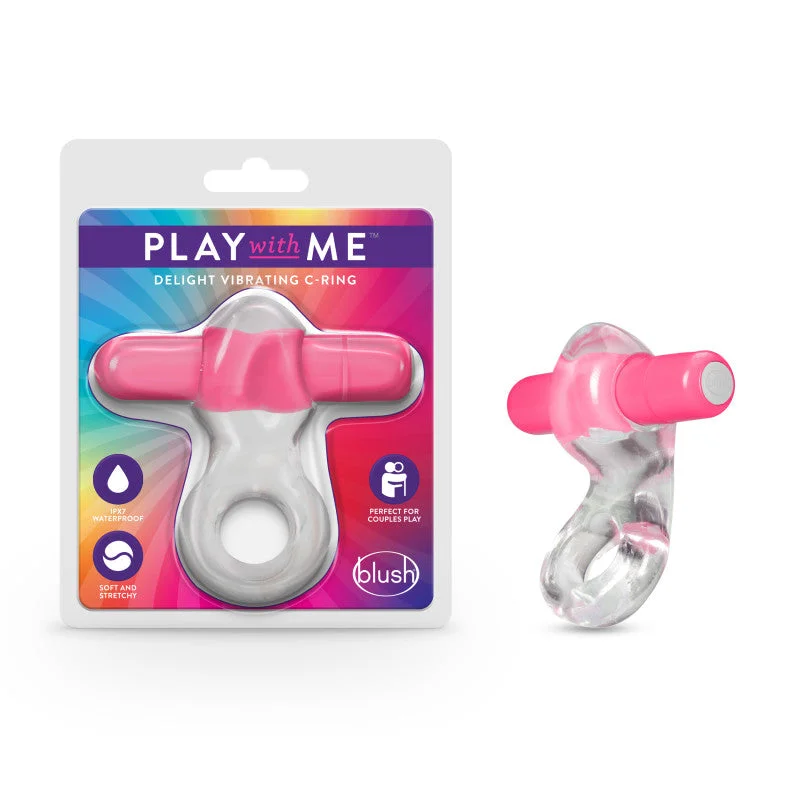 cock ring for pleasure tips-Play With Me Delight Vibrating Cock Ring Pink