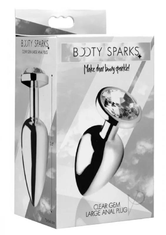 anal toys for anal vibes-Booty Sparks Clear Gem Anal Plug Lg