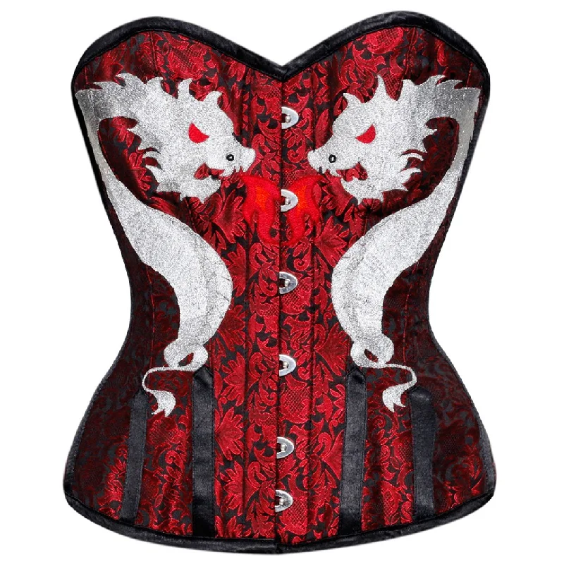 Corset with spiral boning-Hildegarde Gothic Authentic Steel Boned Overbust Corset