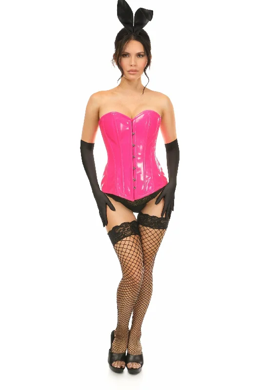 Corset for dance costume-Lavish 4 PC Pink Patent Bunny Corset Costume