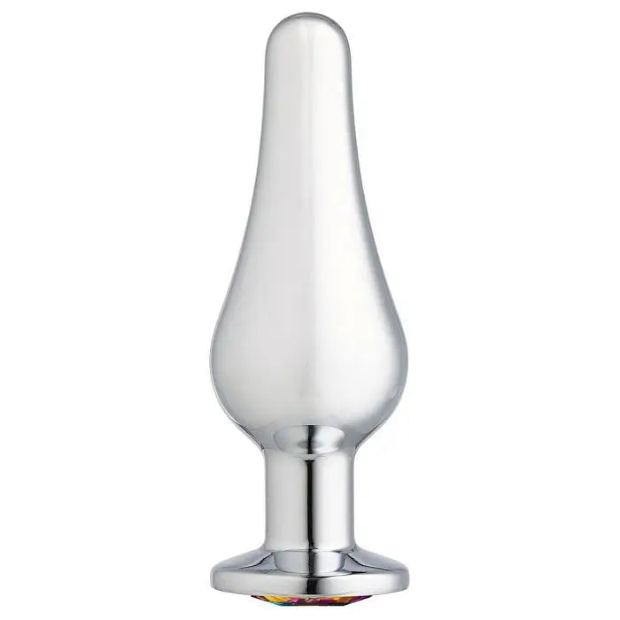 anal toys with easy storage-Cloud 9 Gems Silver Chromed Tall Anal Plug