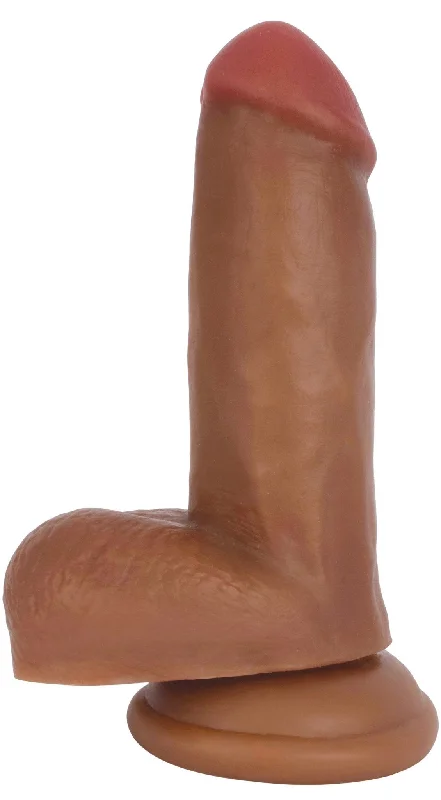 dildo flexibility ratings-Jock Dark Bareskin Dildo with Balls - 6 Inch