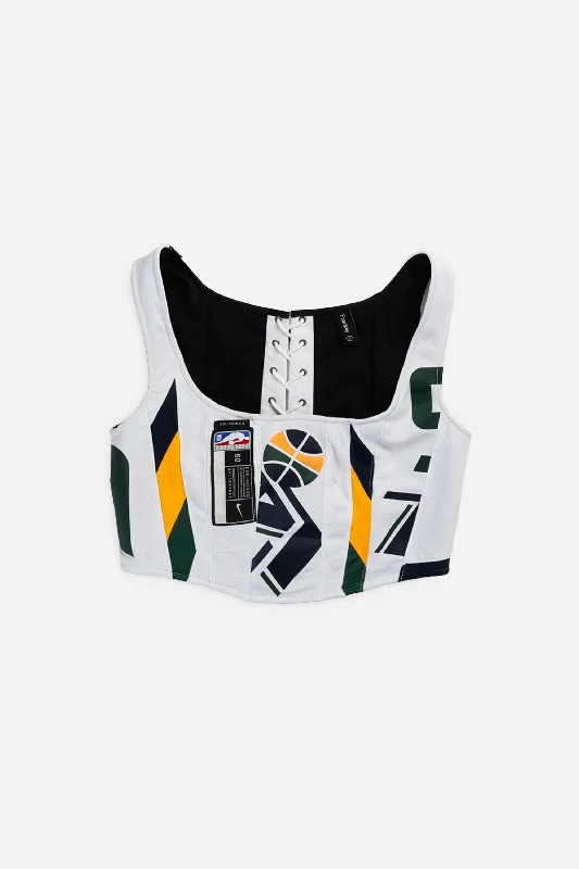 Corset with velvet overlay-Rework Utah Jazz NBA Corset - S