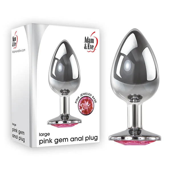 quiet anal toys for privacy-Adam & Eve Pink Gem Anal Plug - Large