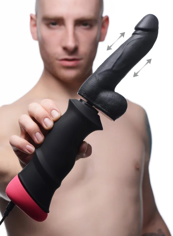 dildo travel accessories-Mega-Pounder Hand-held Thrusting Silicone Dildo