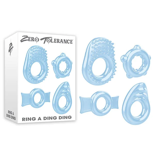 cock ring safety solutions guide-Zero Tolerance Ring A Ding Ding - Clear Cock Rings - Set of 4