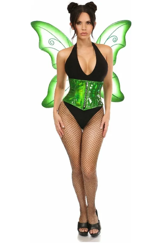 Corset with ruffle details-Top Drawer 2 PC Green Pixie Fairy Corset Costume