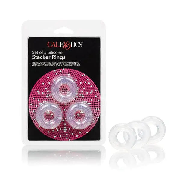 cock ring online tips reviews-Silicone Stacker Rings Set - Pack Of 3 Clear