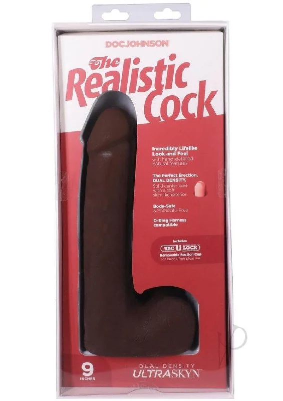 dildo color tutorials-The Realistic Cock 9 Inches ULTRASKYN Vac-U-Lock Dildo with Balls – Chocolate