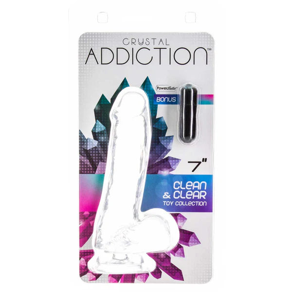 dildo durability comparisons-Addiction Crystal 7" Clear Dildo with Balls