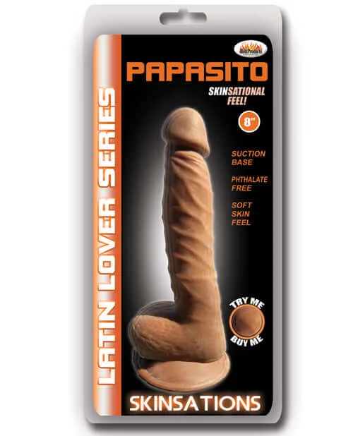 dildo vibration innovations-Skinsations Latin Lover Papasito 8 Inches Dildo