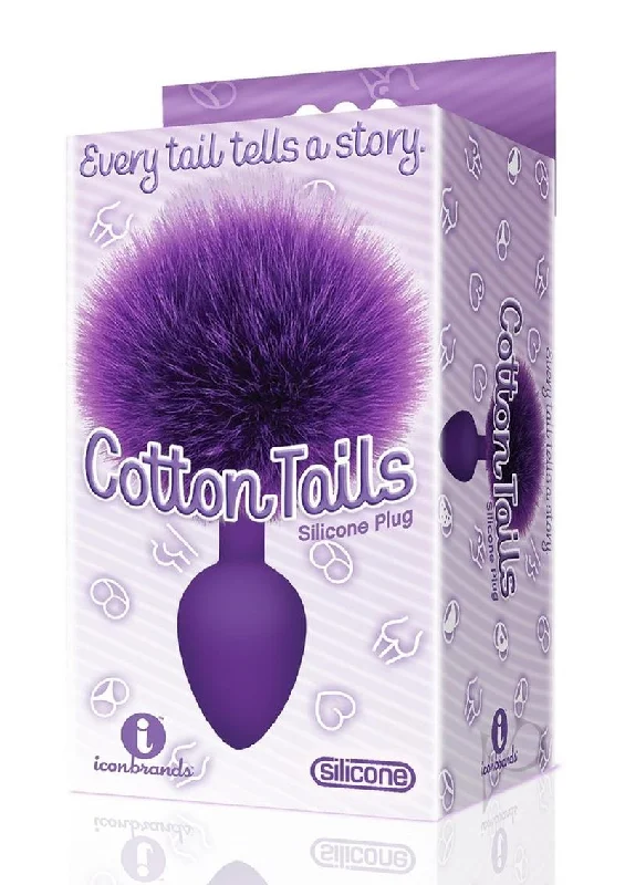 anal toys with firm finish-The 9 Cottontails Bunny Tail Plug Purple