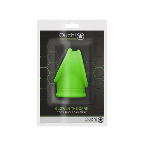 cock ring flexible solutions reviews-Ouch! Glow in the Dark Cockring & Ball Sling Neon Green