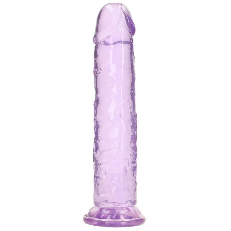 dildo safety standards-RealRock Crystal Clear Jelly 11 Inch Dildo in Purple