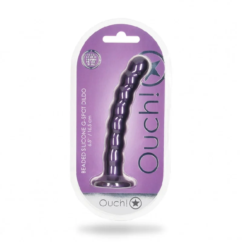 dildo unboxing resources-Beaded G-Spot Dildo - 6,5'' / 16,5 cm - Metallic Purple