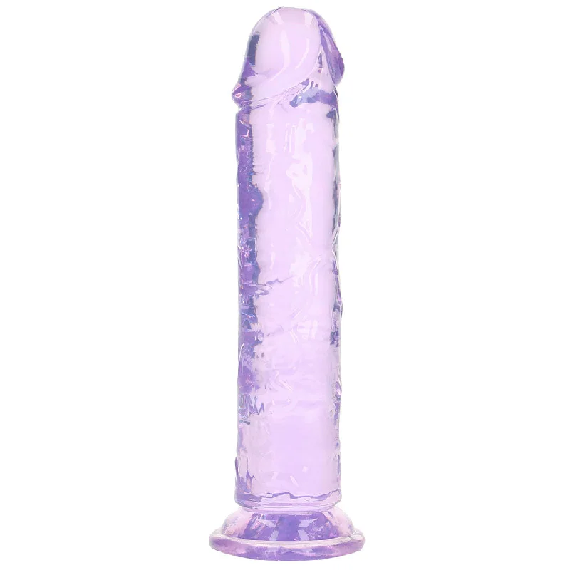 dildo discount tutorials-RealRock Crystal Clear Jelly 8 Inch Dildo in Purple