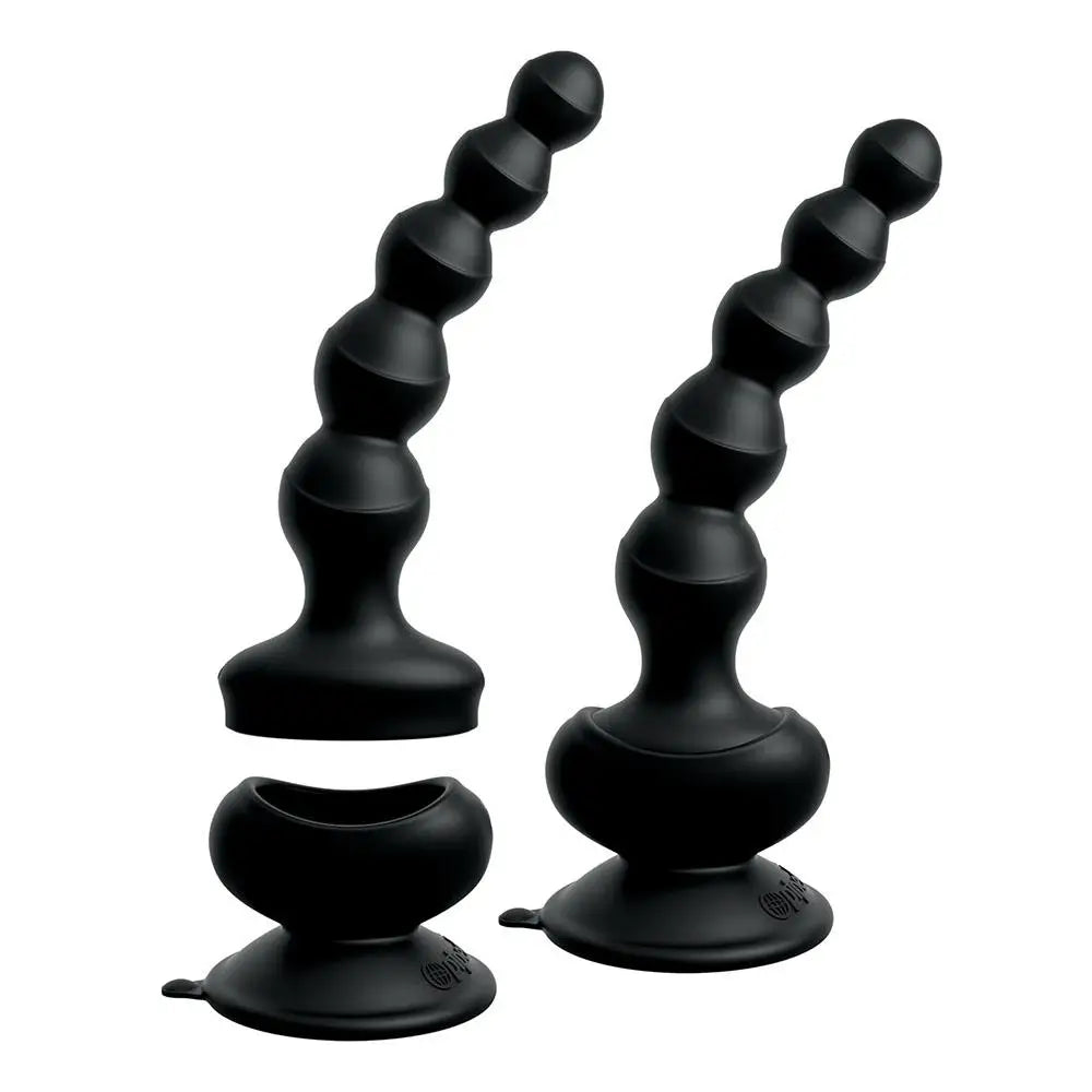 anal toys for private pleasure-6.6-inch Silicone Black Remote-controlled Vibrating Anal Beads