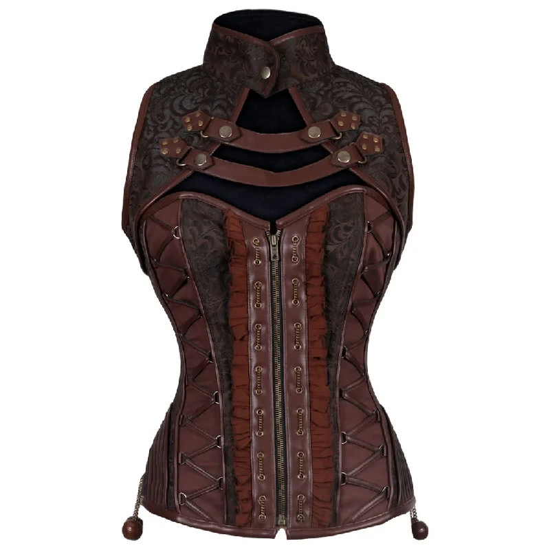 Corset for posture correction-Coralee Steampunk Authentic Steel Boned Overbust Corset