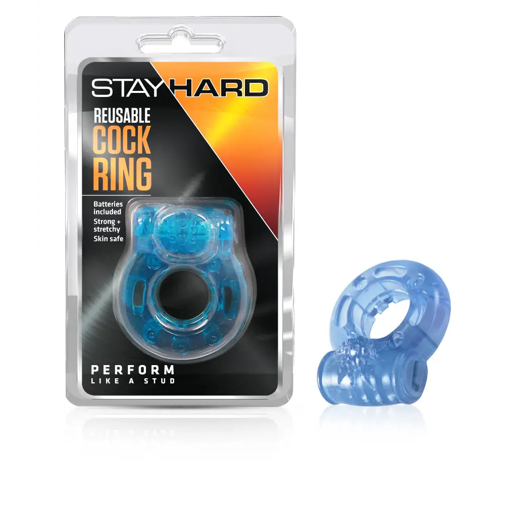 cock ring vibration tips-Blush Reusable Vibrating Cockring Blue