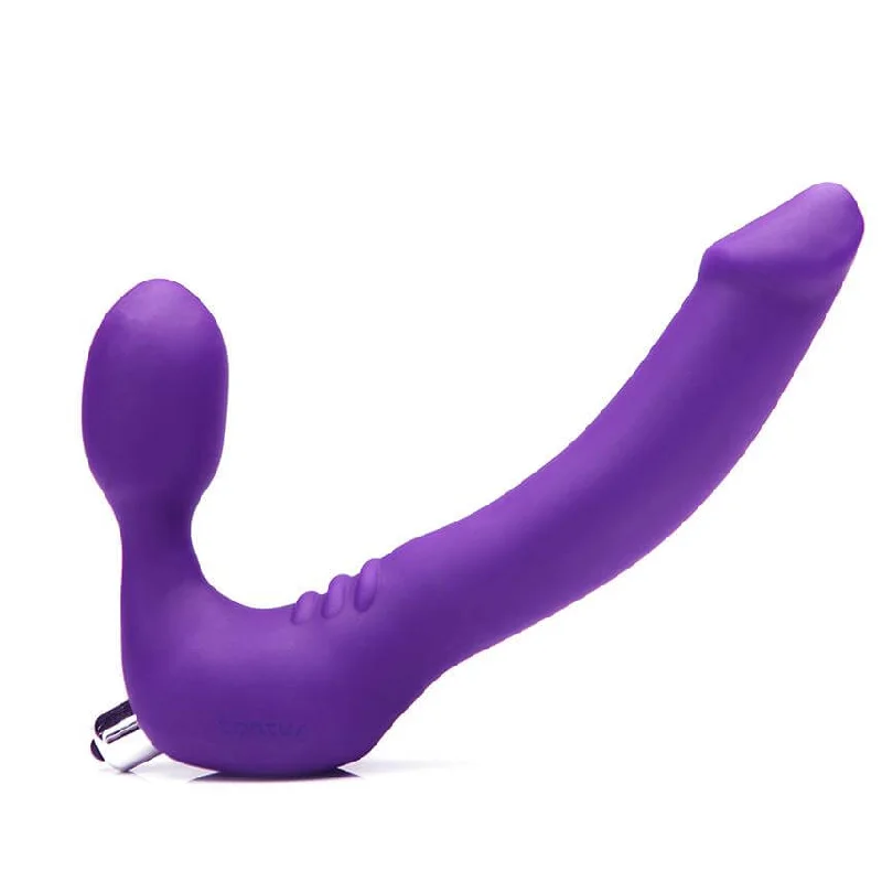 dildo color accessories-Tantus Silicone Strapless Classic Purple Dildo with Bullet Vibe