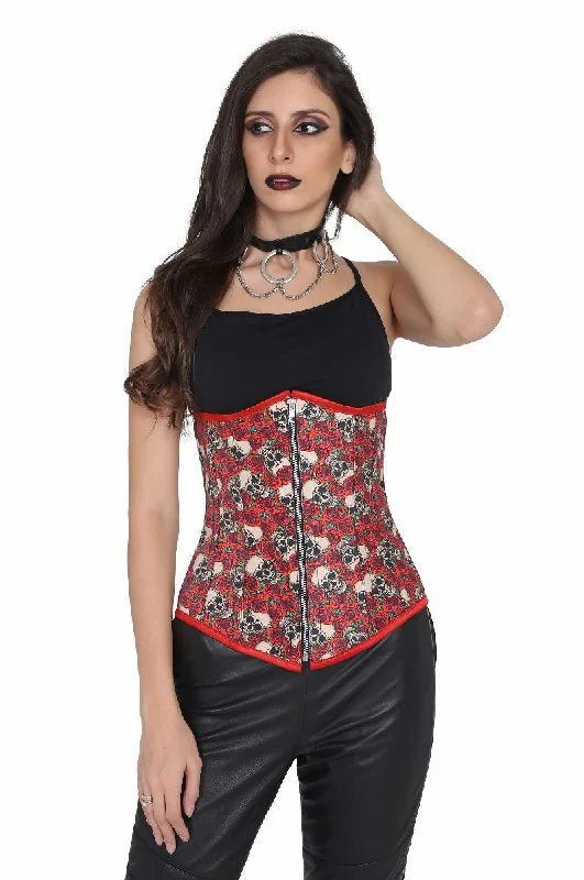 Corset for waist reduction-Authentic steel boned printed punkrock underbust corset