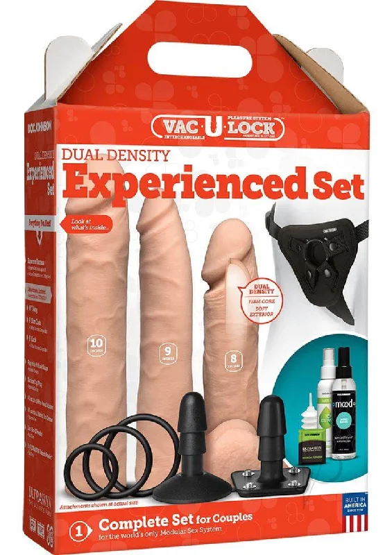 dildo ergonomic benefits-Doc Johnson Vac U Lock Dual Density Expperienced Dildo Set Vanilla