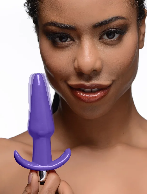 anal toys with bold design-Smooth Vibrating Anal Plug - Purple