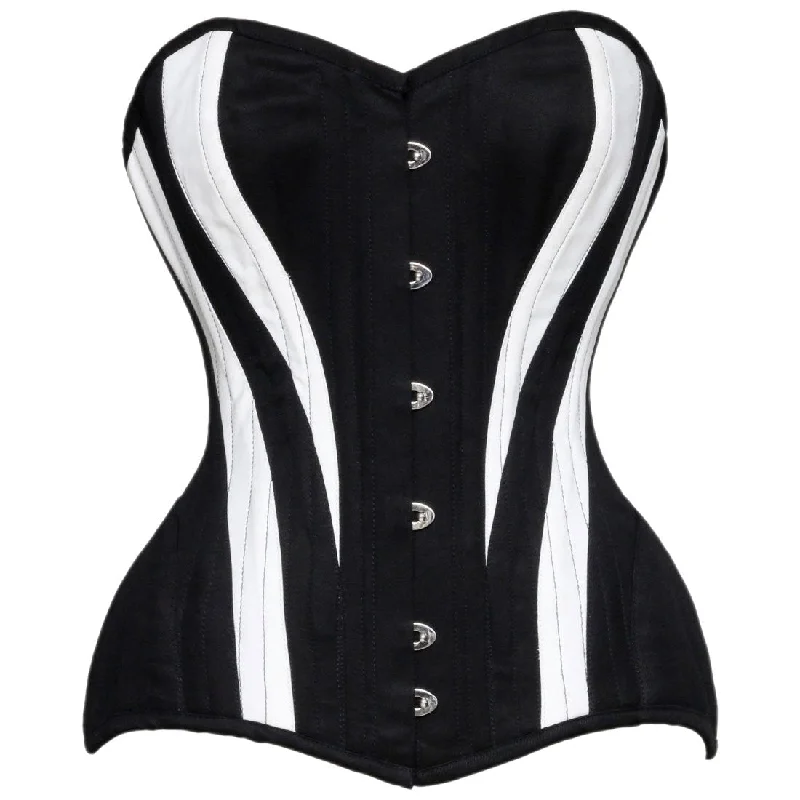 Corset with side ties-Kalliyan Gothic Authentic Steel Boned Overbust Corset